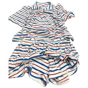 SUPER SOFT PINK LILY COTTON BUTTON-DOWN TOP & MATCHING SHORTS PAJAMA SET